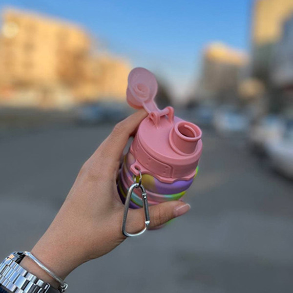 قمقمه مدل سیلیکونی تاشو گنجایش 0.5 لیتر